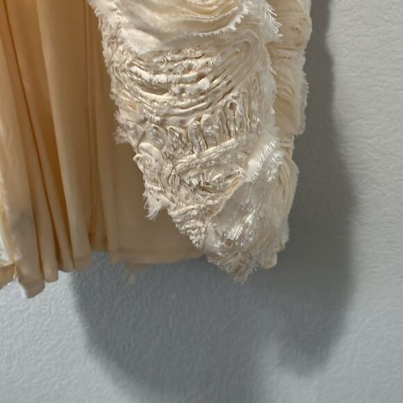 HD IN PARIS (Anthro) Floral Applique Full Midi A-Line Skirt, Ivory, Size 0 - Picture 7 of 10